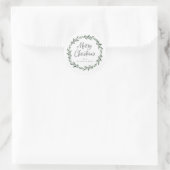 Frohe Weihnachten Einfache rustikale Wasserfarbenw Runder Aufkleber (Tasche)