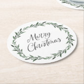 Frohe Weihnachten Einfache rustikale Wasserfarbenw Runder Pappuntersetzer (Angewinkelt)
