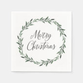 Frohe Weihnachten Einfache rustikale Wasserfarbenw Serviette (Vorderseite)