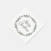 Frohe Weihnachten Einfache rustikale Wasserfarbenw Serviette (Ecke)