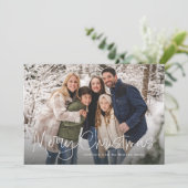 Frohe Weihnachten einfache Skript vier Foto grün (Stehend Vorderseite)