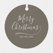 Frohe Weihnachten Einfache Skripte Ornament Aus Metall (Vorderseite)