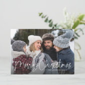 Frohe Weihnachten einfache Skriptfamilie Newslette (Stehend Vorderseite)