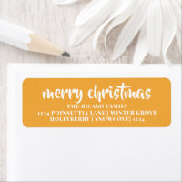 Frohe Weihnachten einfache Typografie gelb und wei