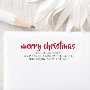 Frohe Weihnachten einfache Typografie rot und weiß