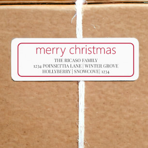 Frohe Weihnachten einfache Typografie rot und weiß