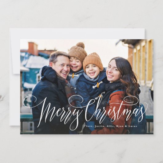 Frohe Weihnachten einfache vier Foto Marine blau (Vorderseite)