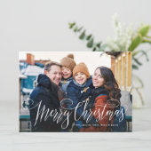 Frohe Weihnachten einfache vier Foto Marine blau (Stehend Vorderseite)