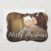 Frohe Weihnachten Einfache White Script Modernes F (Vorderseite)