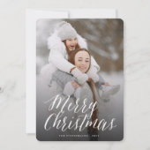 Frohe Weihnachten Einfache White Script Modernes F (Vorderseite)