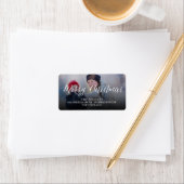 Frohe Weihnachten Einfache White Script-Rücksendea Adressaufkleber (Insitu)