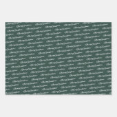 Frohe Weihnachten einfachen klassischen dunkelgrün Geschenkpapier Set (Vorderseite)