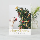 Frohe Weihnachten Einfacher Spaß Text Foto-Karte Einladung (Stehend Vorderseite)