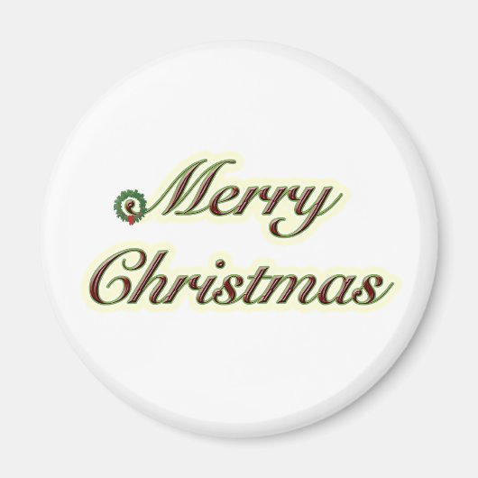 Frohe Weihnachten Einfacher Text mit Wreath Magnet (Vorne)