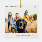 Frohe Weihnachten einfaches Foto Keramikornament (Rückseite)