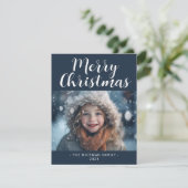Frohe Weihnachten Einfaches Foto Modernes (Stehend Vorderseite)