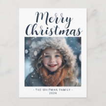 Frohe Weihnachten Einfaches Foto Modernes Weiß