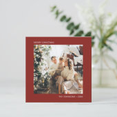 Frohe Weihnachten Einfaches Foto Red (Stehend Vorderseite)