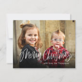 Frohe Weihnachten Einfaches Foto Red Holiday Card (Vorderseite)