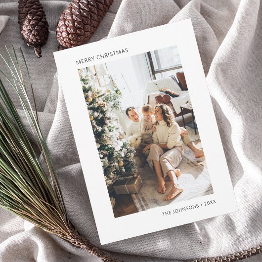 Frohe Weihnachten Einfaches Foto Weihnachtskarte