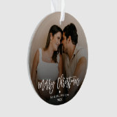 Frohe Weihnachten Einfaches Minimalistisches Coupl Ornament (Vorderseite)