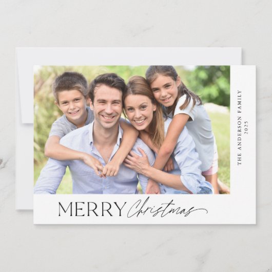 Frohe Weihnachten Einfaches Script-Foto (Vorderseite)