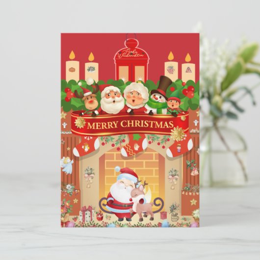 Frohe Weihnachten Einladung (Stehend Vorderseite)