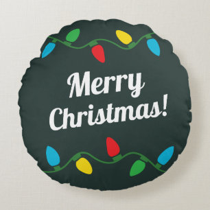 Frohe Weihnachten Einzigartig gestyltes dekorative Rundes Kissen