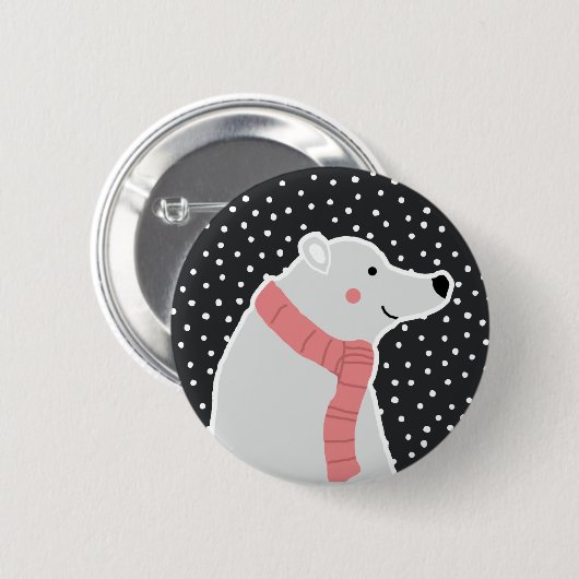 Frohe Weihnachten - Eisbär Button (Vorne & Hinten)