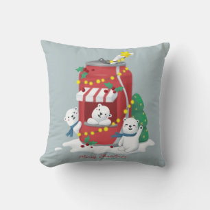 Frohe Weihnachten: Eisbär & Soda Can Kissen