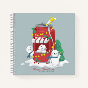 Frohe Weihnachten: Eisbär & Soda Can Notizblock