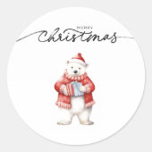 FROHE WEIHNACHTEN EISBÄR STICKER (Vorderseite)