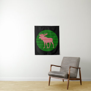 FROHE WEIHNACHTEN ELCH HIRSCH WANDTEPPICH