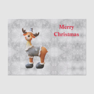 Frohe Weihnachten Elch mit Hut         Seidenpapier