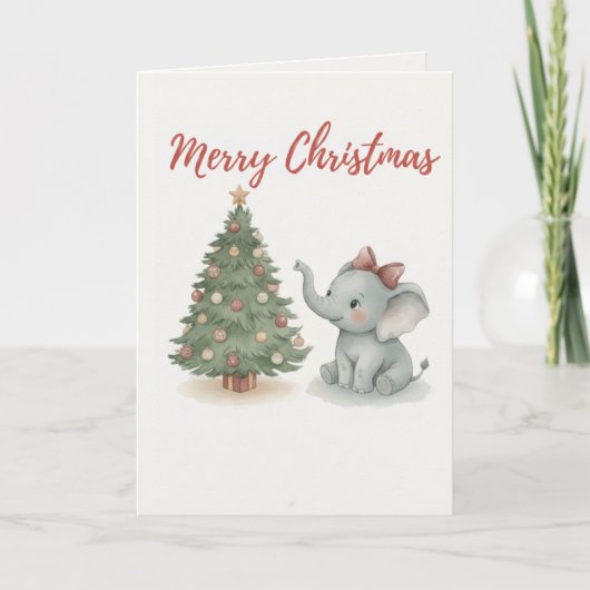 Frohe Weihnachten Elefant Karte Süßer Baby Elefant (Vorderseite)