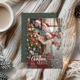 Frohe Weihnachten Elegant 1 Foto Snow Frame Card