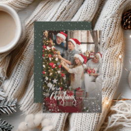 Frohe Weihnachten Elegant 1 Foto Snow Frame Card