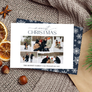 Frohe Weihnachten Elegant 5 Foto-Collage BLAU