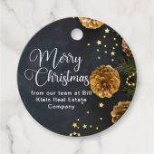Frohe Weihnachten Elegant Black Gold Custom Compan Geschenkanhänger (Vorderseite)