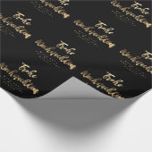 Frohe Weihnachten Elegant Black Gold Script Deutsc Geschenkpapier (Ecke)