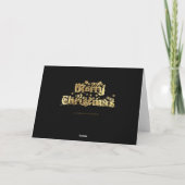 Frohe Weihnachten Elegant Black Gold Star Typograf (Rückseite)