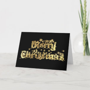 Frohe Weihnachten Elegant Black Gold Star Typograf