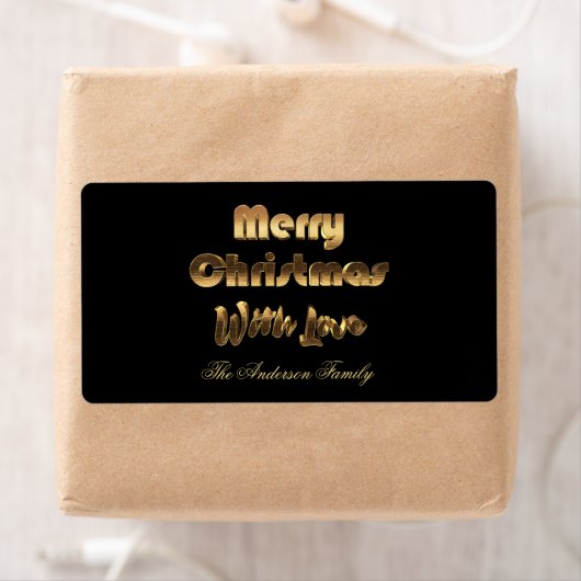 Frohe Weihnachten Elegant Black Gold Typografie (Insitu)