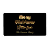 Frohe Weihnachten Elegant Black Gold Typografie (Vorne)