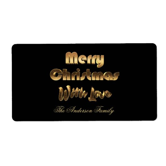 Frohe Weihnachten Elegant Black Gold Typografie (Vorne)