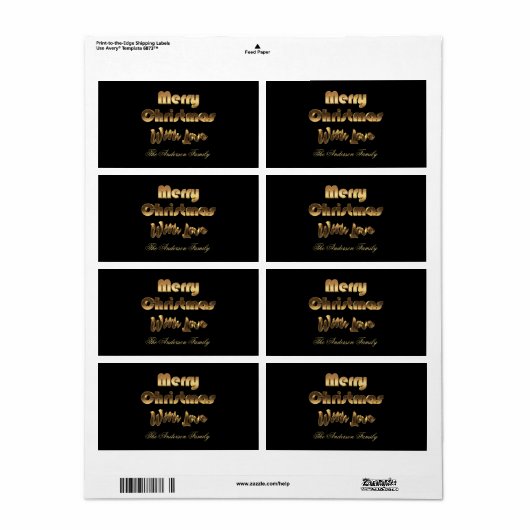 Frohe Weihnachten Elegant Black Gold Typografie (Vorne)