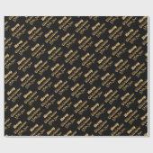 Frohe Weihnachten Elegant Black Gold Typografie Geschenkpapier (Flach)