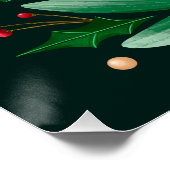 Frohe Weihnachten Elegant Blumenkalligrafie-Skript Poster (Ecke)