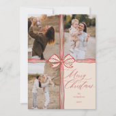 Frohe Weihnachten Elegant Bow präsentieren FotoCol (Vorderseite)