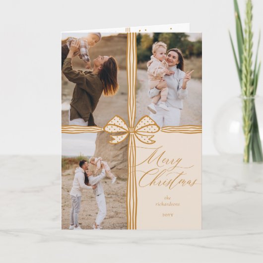 Frohe Weihnachten Elegant Bow präsentieren FotoCol (Vorderseite)